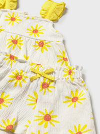 Conj. short bambula Mimosa (Amarelo)  para Bebé Menina - Mayoral