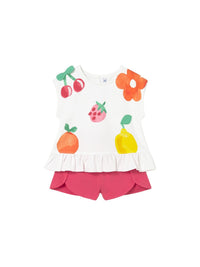 Conj. short gráfica Hibisco (Fúcsia)  para Bebé Menina - Mayoral