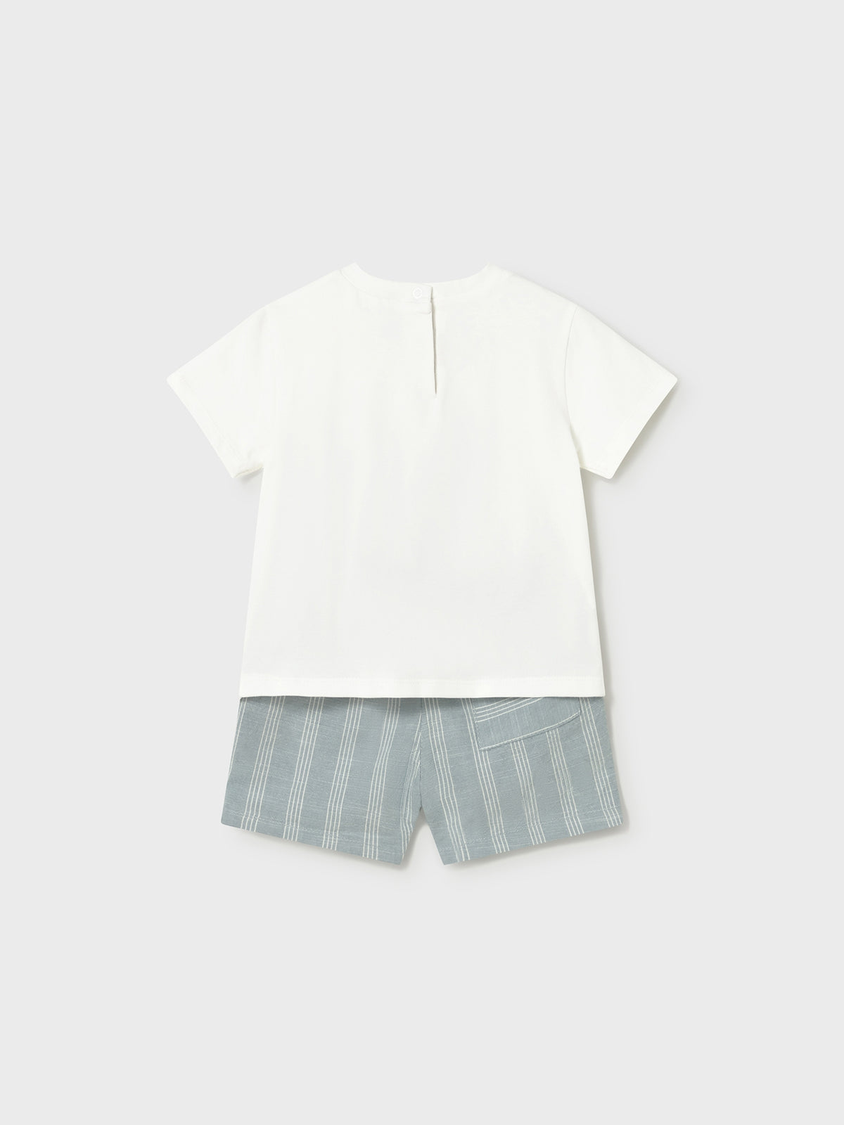 Conj. bermuda linho/t´shirt A Azul jade (Verde Água)  para Bebé Menino - Mayoral