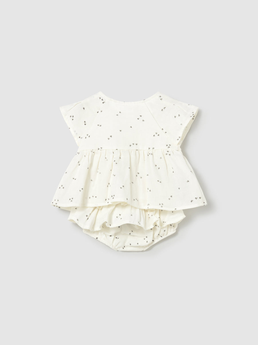 Conj. short gasa Cerámica (Creme / Pérola)  para Bebé Menina - Mayoral