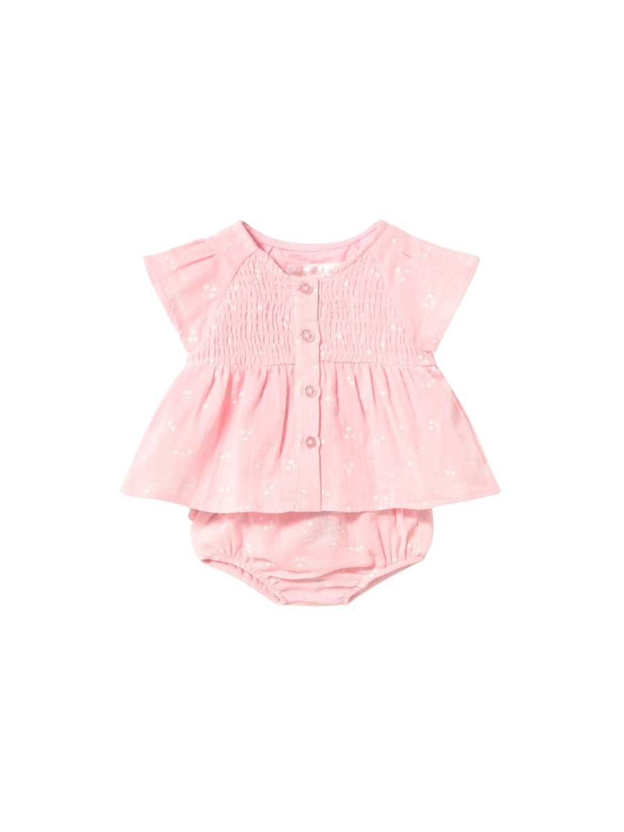 Conj. short gasa Rosa baby (Rosa Bébé)  para Bebé Menina - Mayoral