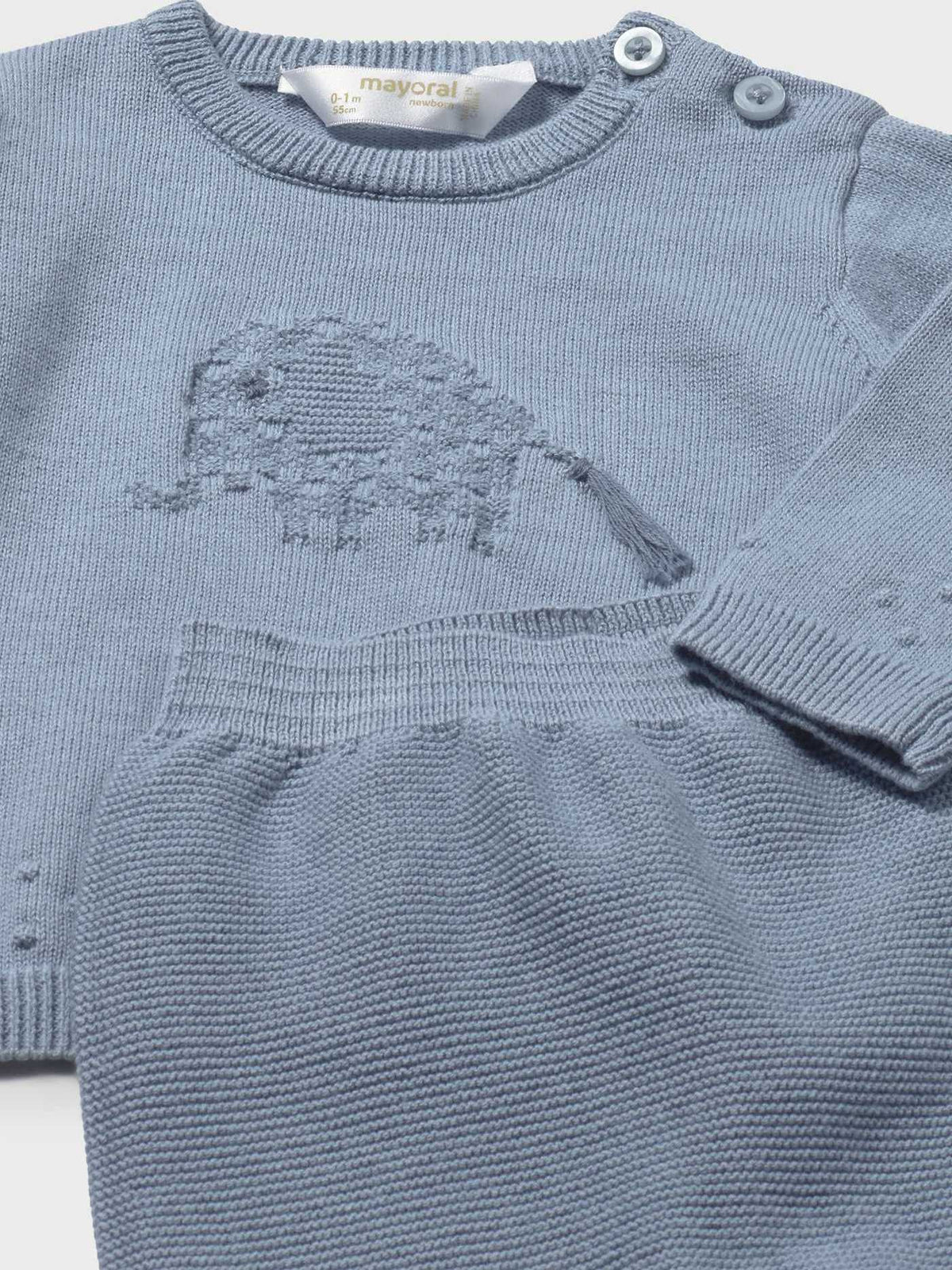 Conj.polaina tricot Atlantis (Azul Céu)  para Bebé Menino - Mayoral