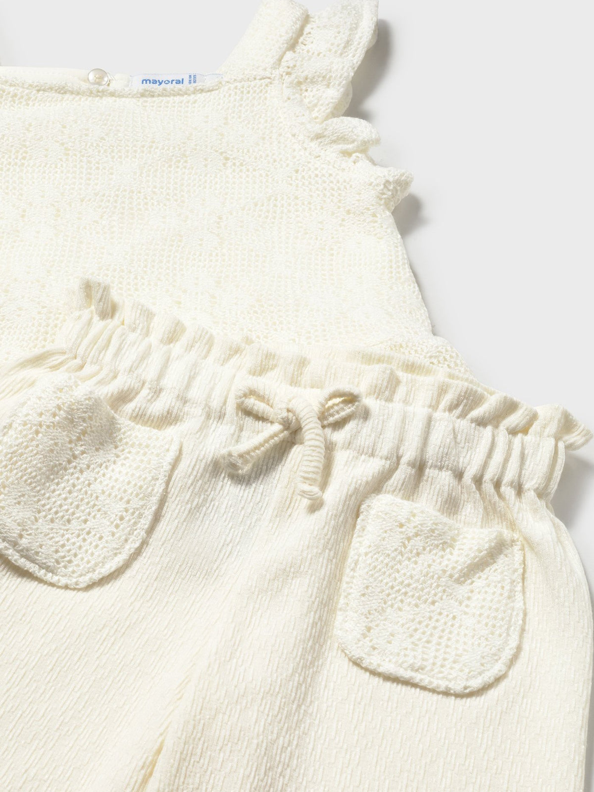 Conj. calça combinada Crú (Creme / Pérola)  para Bebé Menina - Mayoral