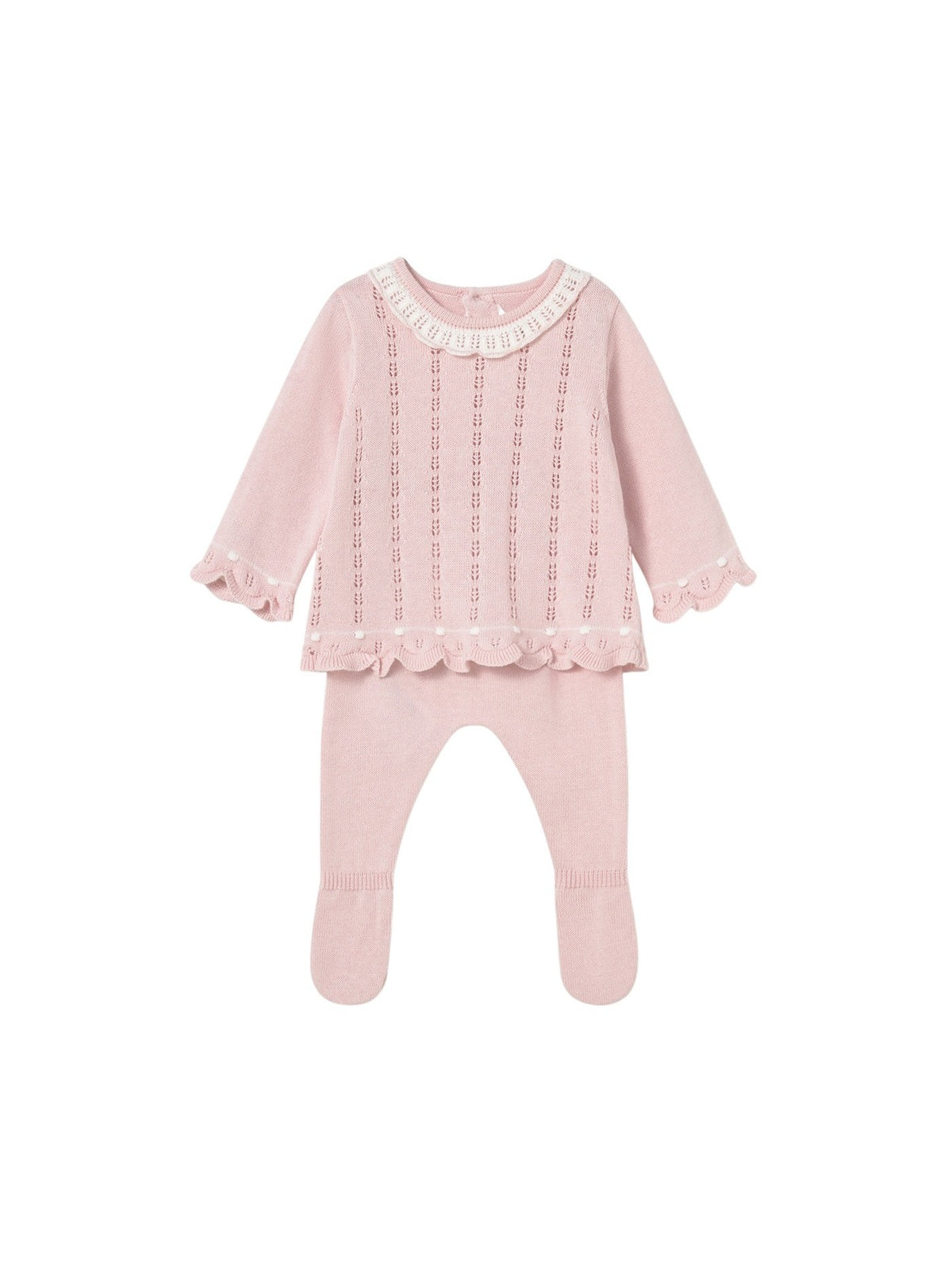 Conj.polaina tricot Quartzo (Rosa Bébé)  para Bebé Menina - Mayoral