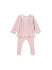 Conj.polaina tricot Quartzo (Rosa Bébé)  para Bebé Menina - Mayoral