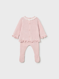 Conj.polaina tricot Quartzo (Rosa Bébé)  para Bebé Menina - Mayoral