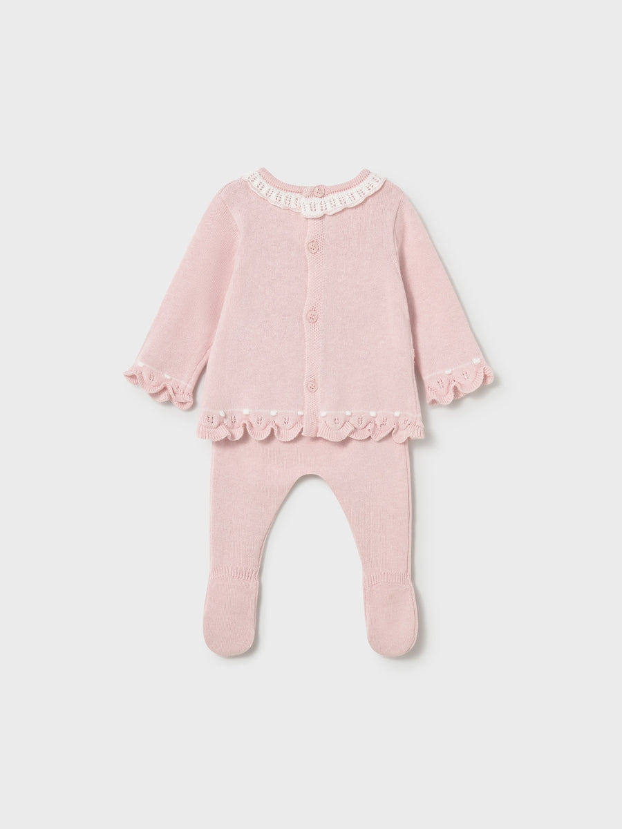 Conj.polaina tricot Quartzo (Rosa Bébé)  para Bebé Menina - Mayoral