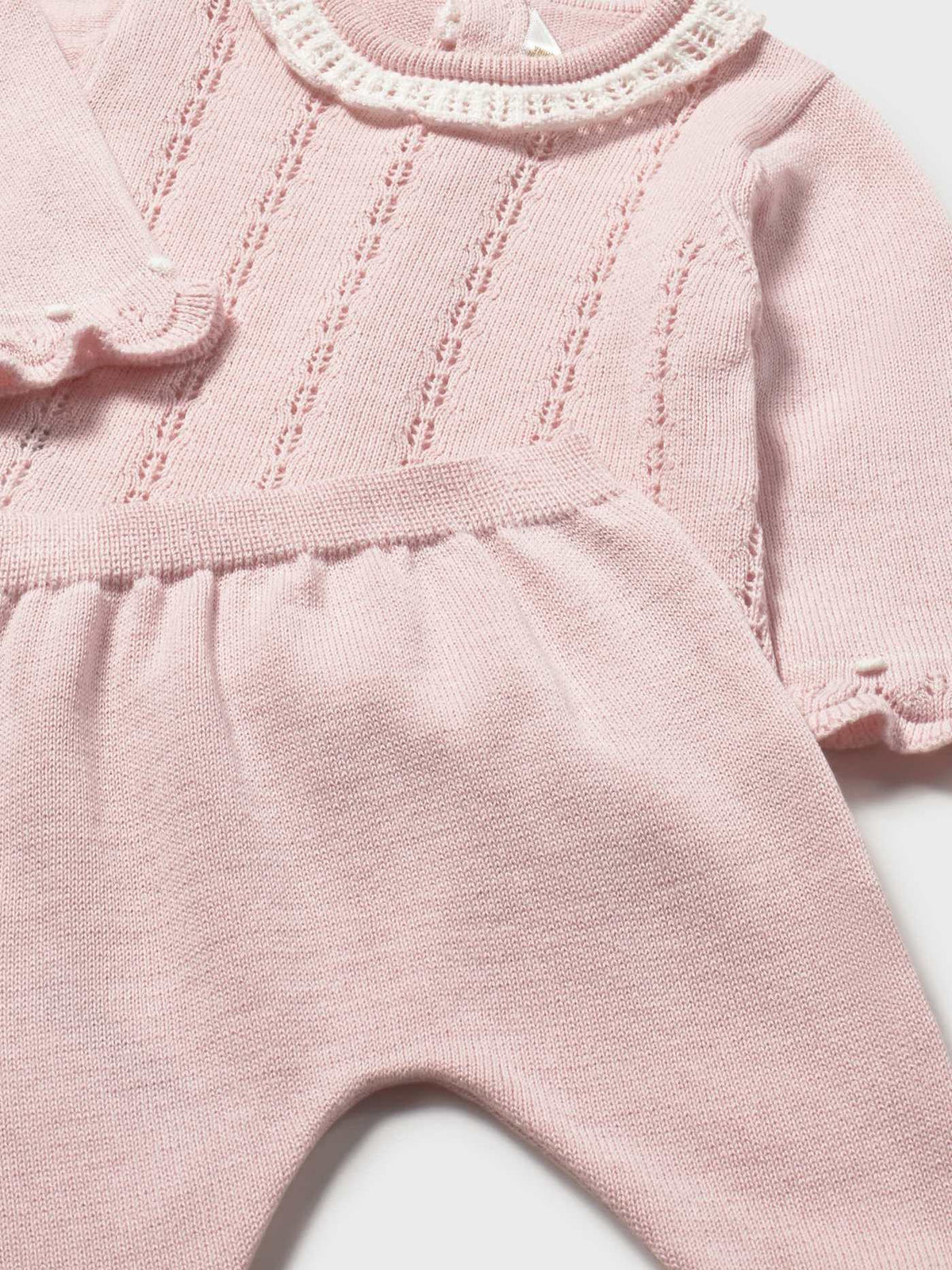 Conj.polaina tricot Quartzo (Rosa Bébé)  para Bebé Menina - Mayoral