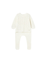 Conj.polaina tricot Cerámica (Creme / Pérola)  para Bebé Menina - Mayoral