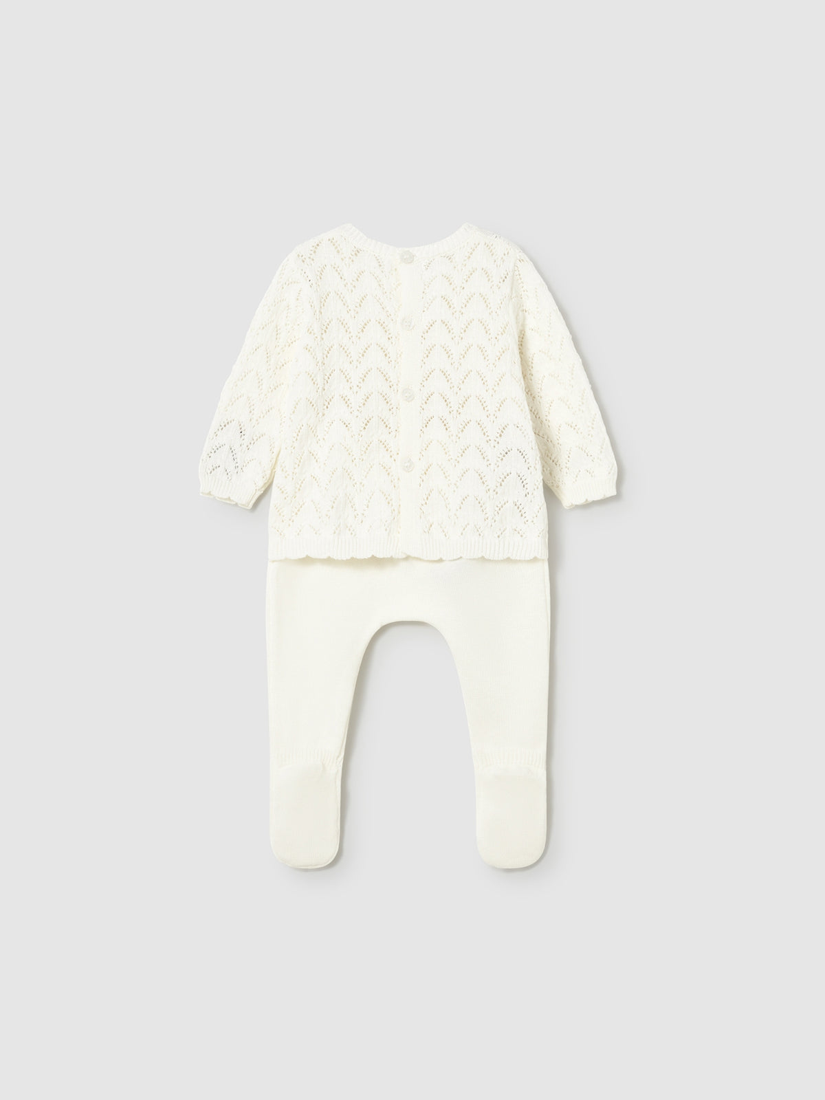 Conj.polaina tricot Cerámica (Creme / Pérola)  para Bebé Menina - Mayoral