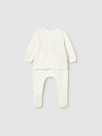 Conj.polaina tricot Cerámica (Creme / Pérola)  para Bebé Menina - Mayoral