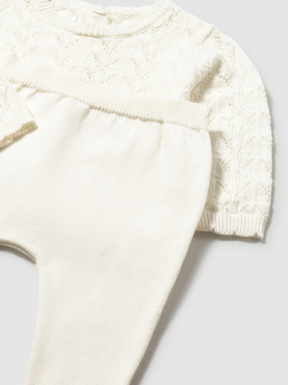 Conj.polaina tricot Cerámica (Creme / Pérola)  para Bebé Menina - Mayoral