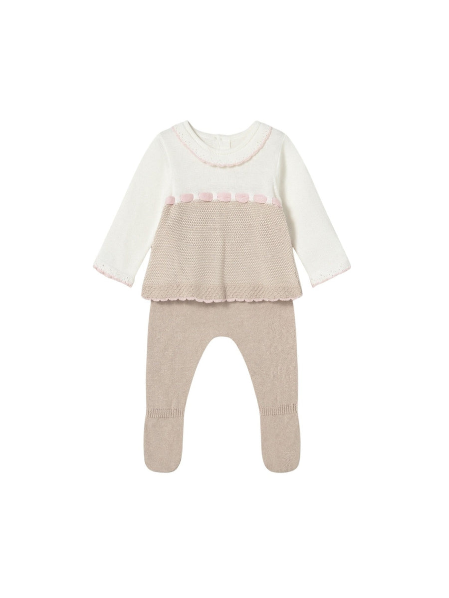 Conj.polaina tricot Topeira (Castanho Claro)  para Bebé Menina - Mayoral