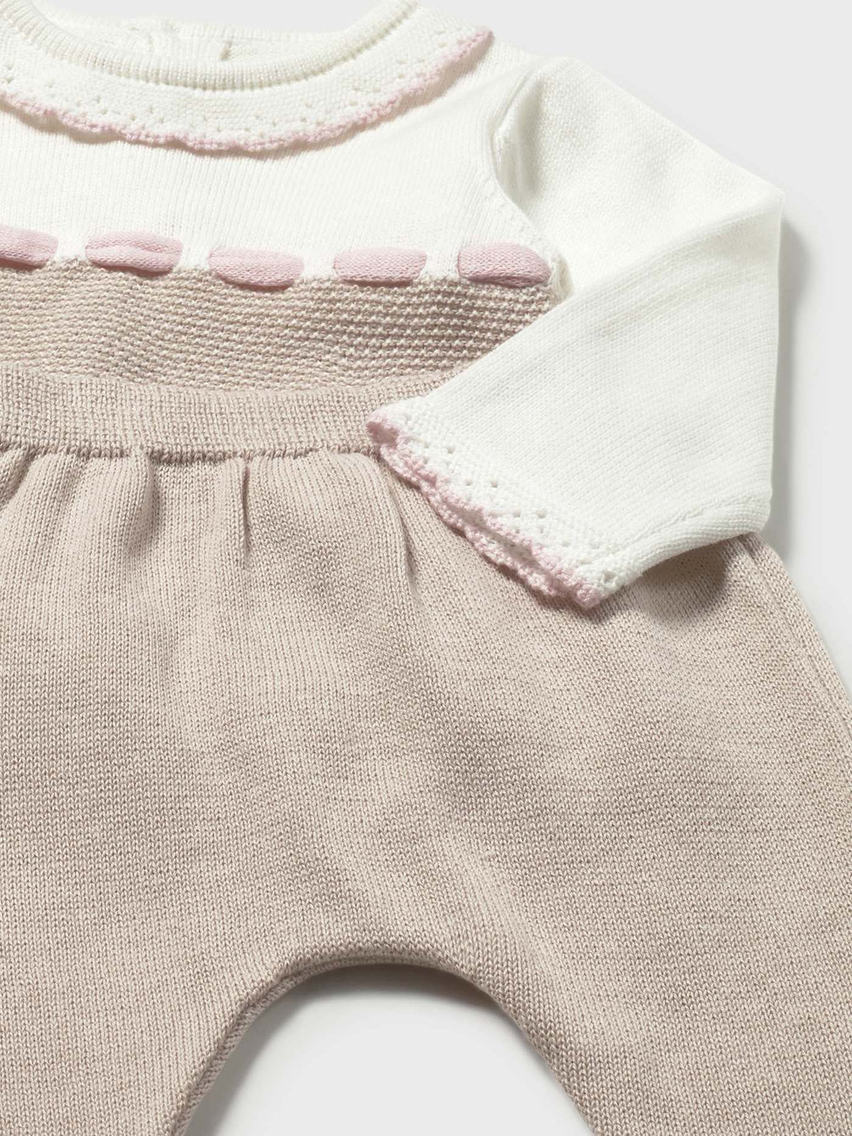 Conj.polaina tricot Topeira (Castanho Claro)  para Bebé Menina - Mayoral