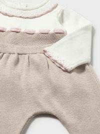 Conj.polaina tricot Topeira (Castanho Claro)  para Bebé Menina - Mayoral