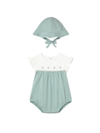 Conj. Babygrow chapéu Aqua (Verde Água)  para Bebé Menina - Mayoral