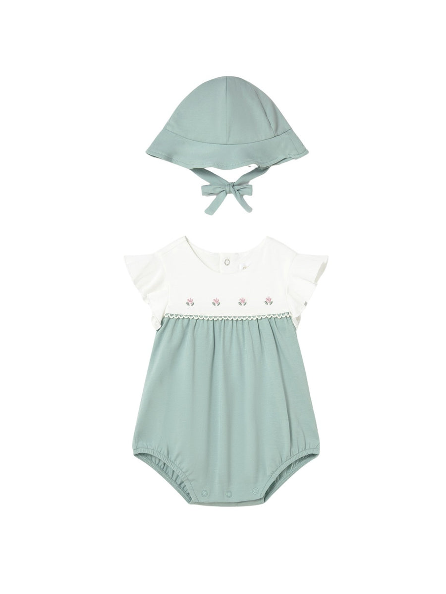 Conj. Babygrow chapéu Aqua (Verde Água)  para Bebé Menina - Mayoral