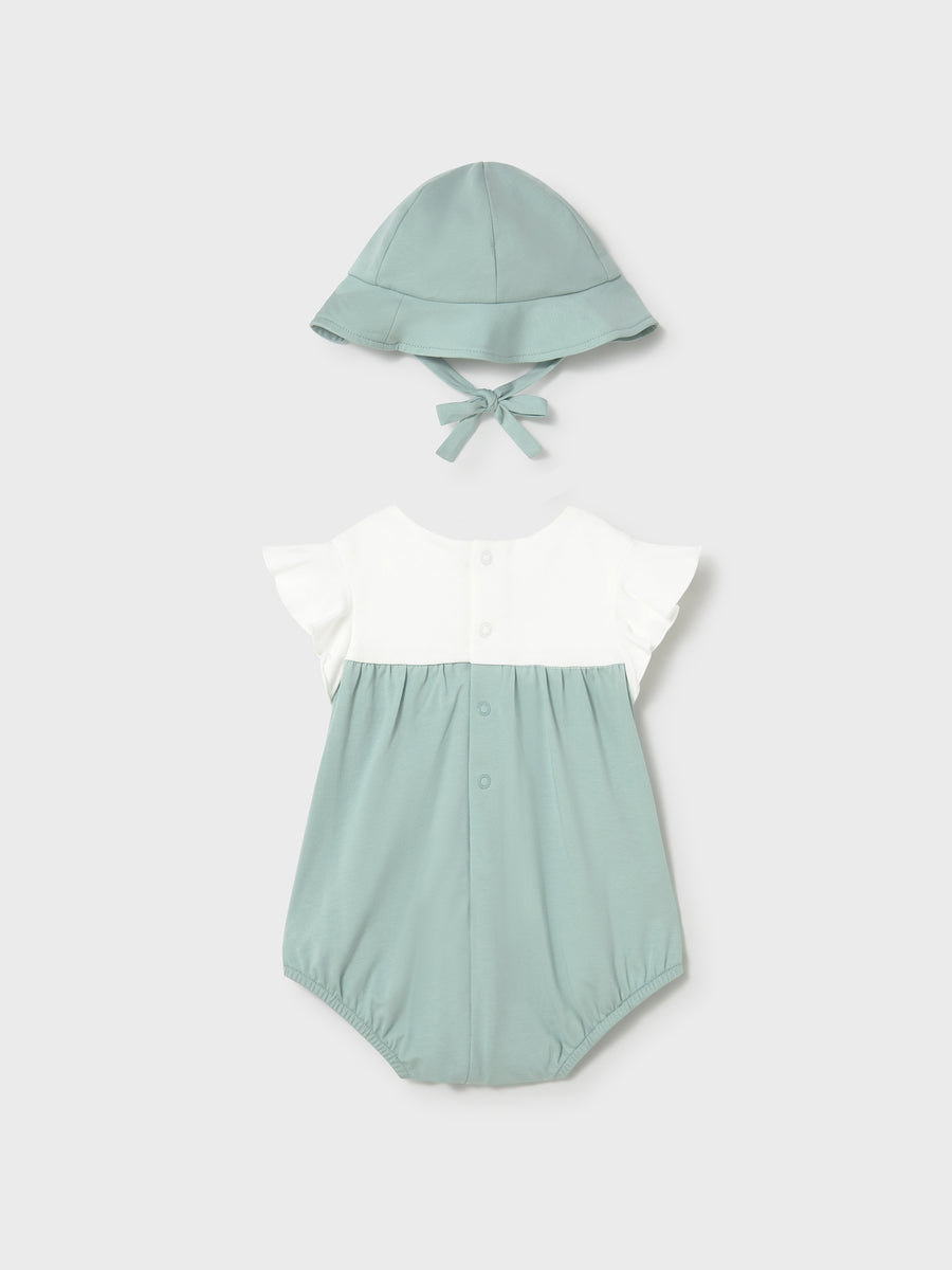 Conj. Babygrow chapéu Aqua (Verde Água)  para Bebé Menina - Mayoral