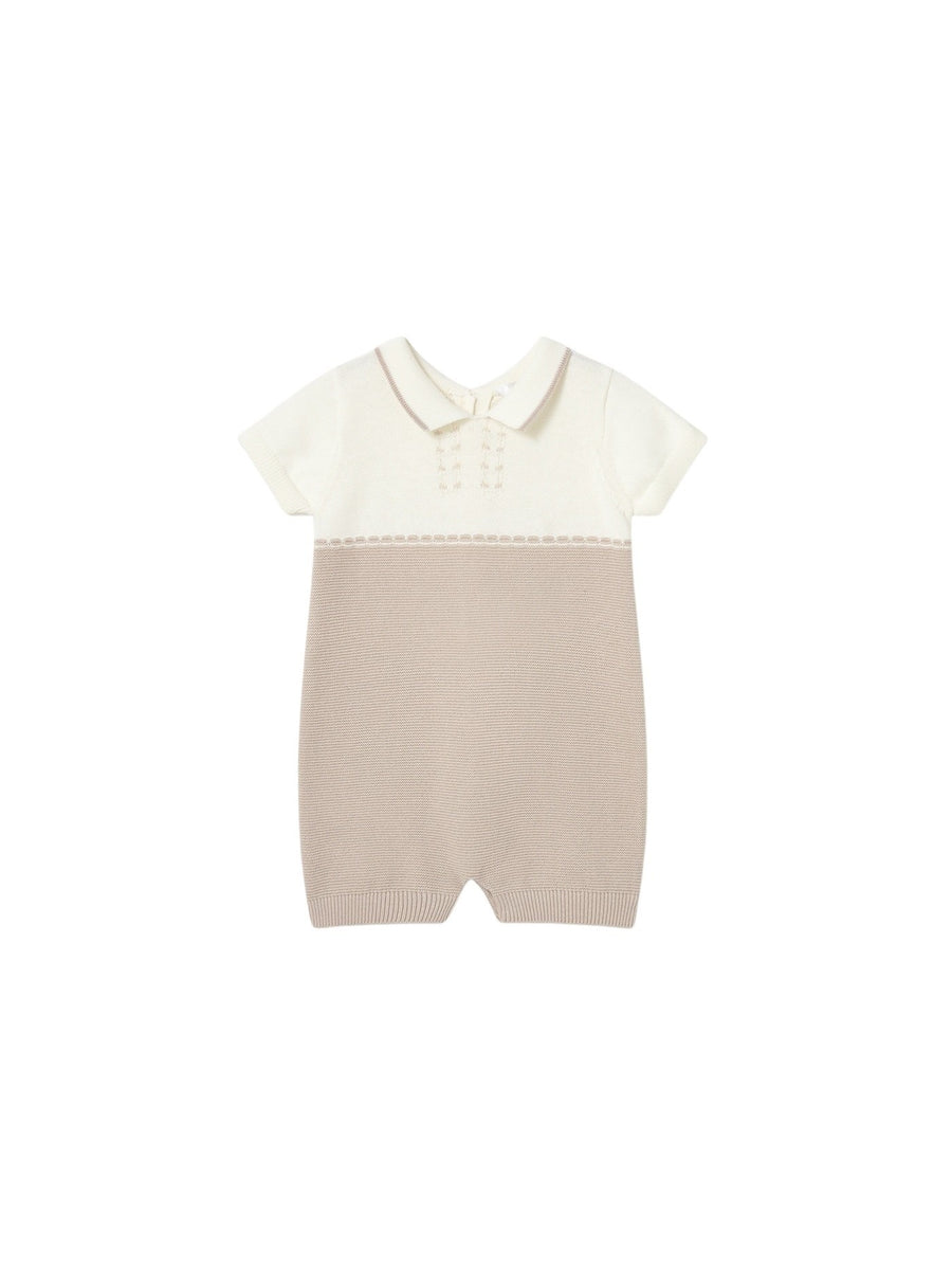 Babygrow tricô gola Topeira (Castanho Claro)  para Bebé Menino - Mayoral
