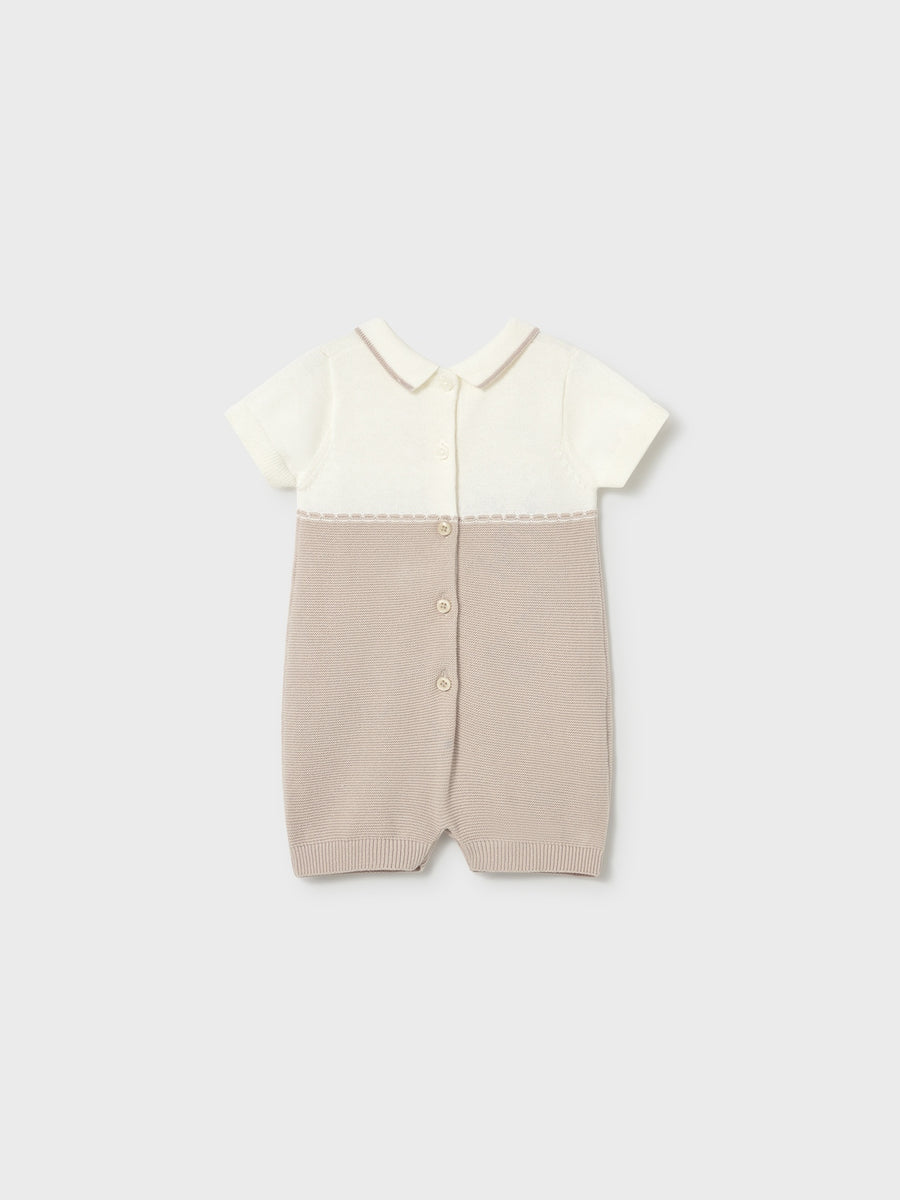 Babygrow tricô gola Topeira (Castanho Claro)  para Bebé Menino - Mayoral