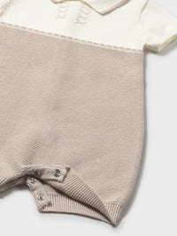 Babygrow tricô gola Topeira (Castanho Claro)  para Bebé Menino - Mayoral