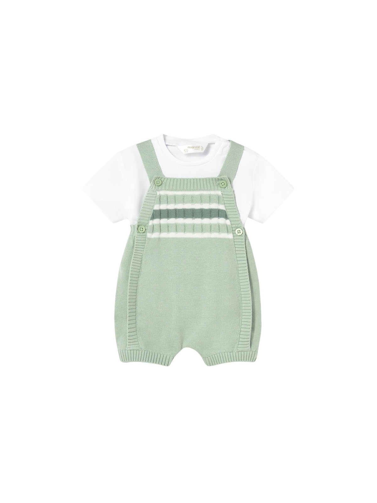 Conj. jardineira / camisa Alga (Verde Tropa)  para Bebé Menino - Mayoral
