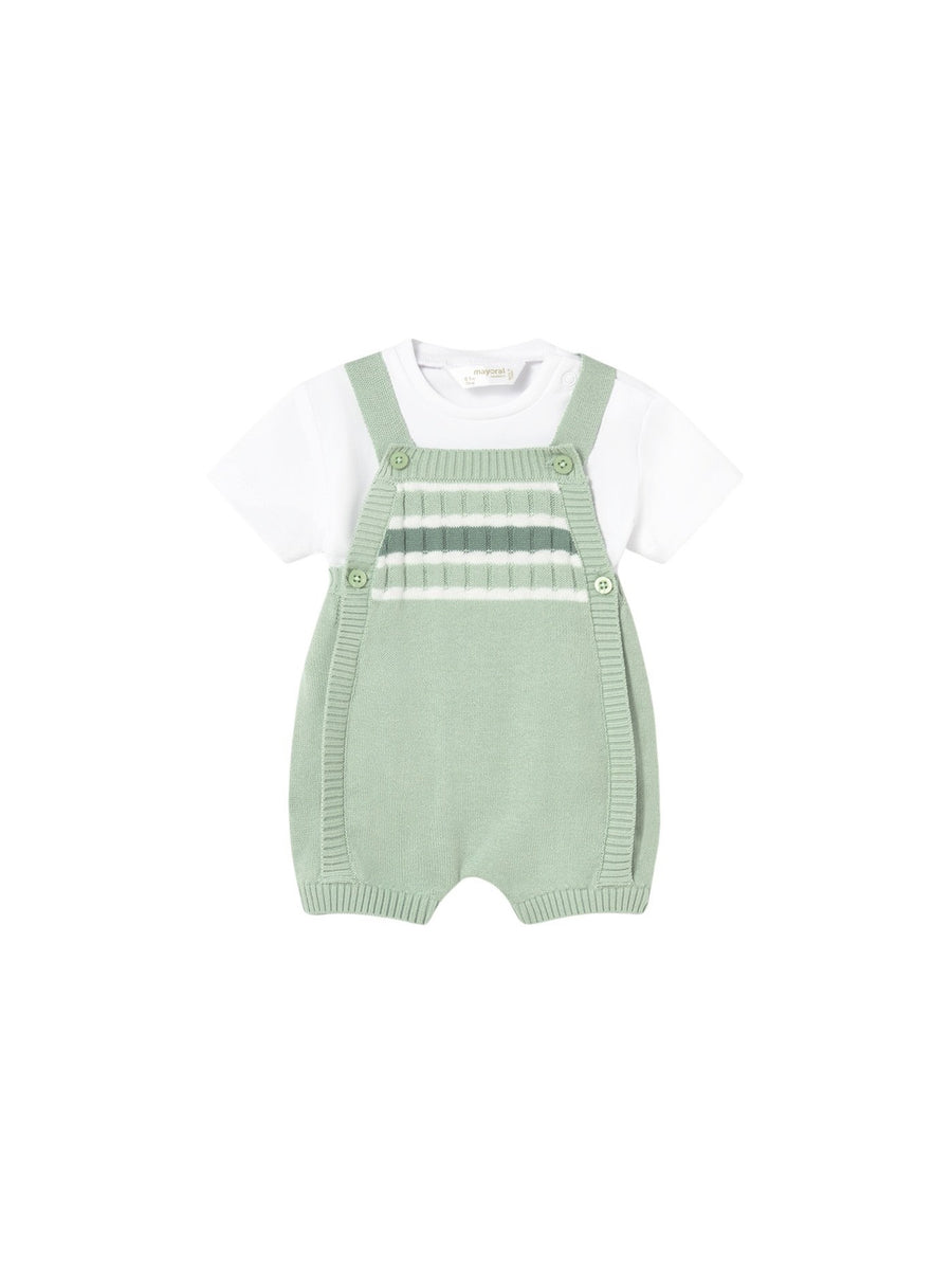 Conj. jardineira / camisa Alga (Verde Tropa)  para Bebé Menino - Mayoral