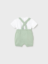 Conj. jardineira / camisa Alga (Verde Tropa)  para Bebé Menino - Mayoral