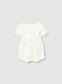 Conj. jardineira tricot Cerámica (Creme / Pérola)  para Bebé Menina - Mayoral