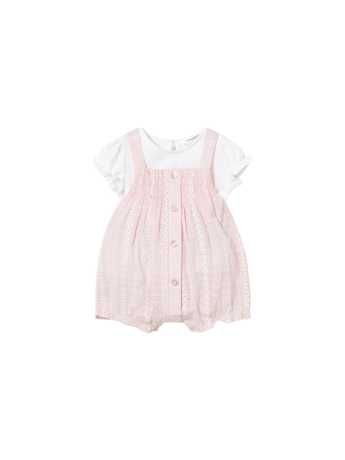 Conj. saia de peito Rosa baby (Rosa Bébé)  para Bebé Menina - Mayoral