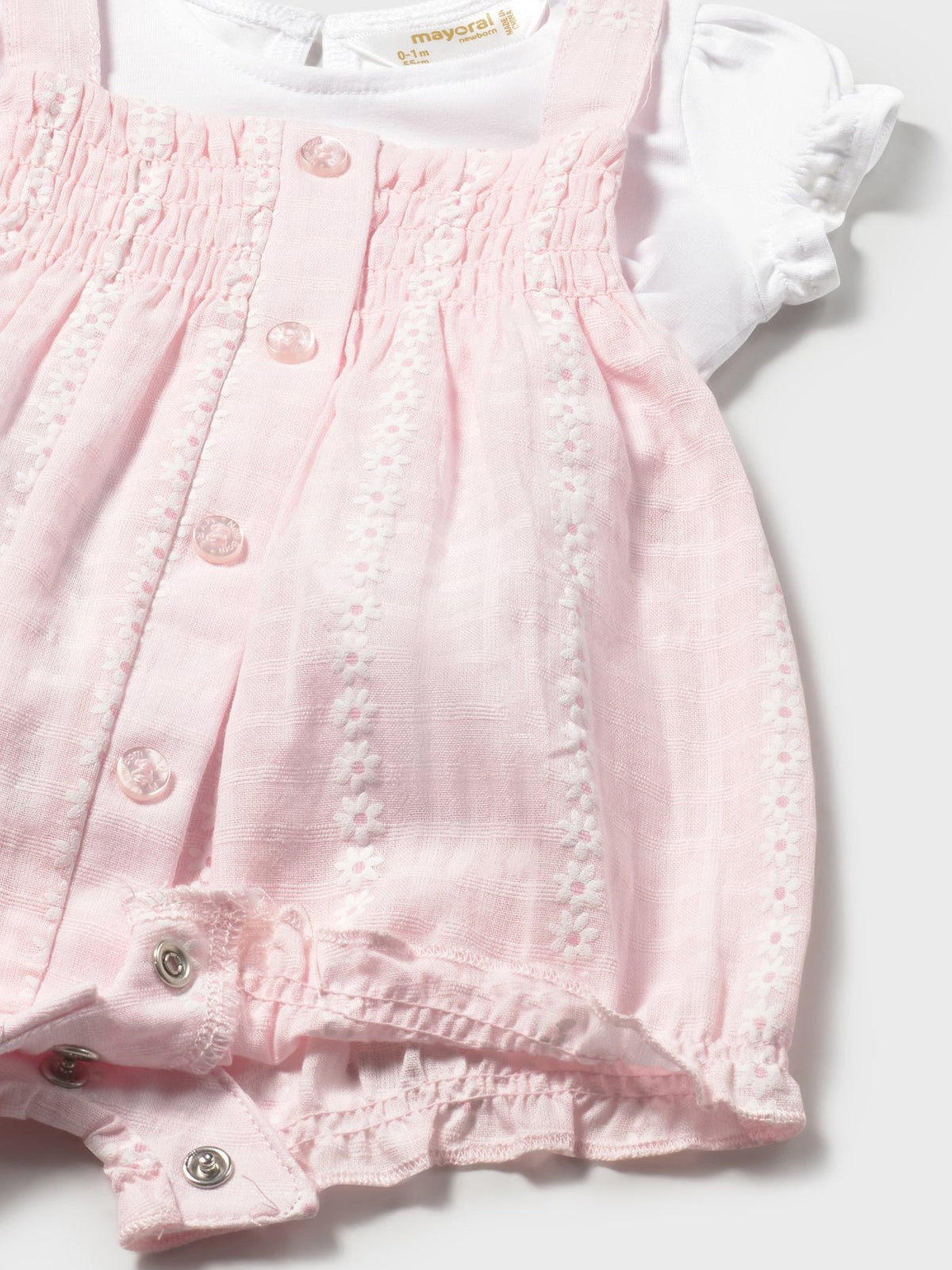 Conj. saia de peito Rosa baby (Rosa Bébé)  para Bebé Menina - Mayoral