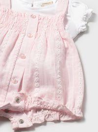 Conj. saia de peito Rosa baby (Rosa Bébé)  para Bebé Menina - Mayoral