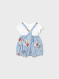 Conj. saia de peito Lagoon (Celeste)  para Bebé Menina - Mayoral