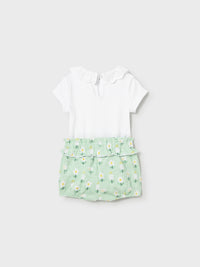 Set 2 bodies e 2 shorts Alga (Verde Tropa)  para Bebé Menina - Mayoral