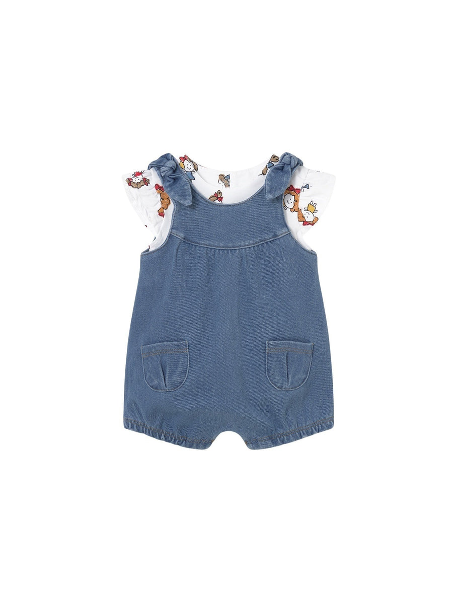 Conj. saia de peito Light jean (Ganga c/ Lavagem)  para Bebé Menina - Mayoral