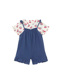 Conj. jardineira e camiseta Porcelana (Azul)  para Bebé Menina - Mayoral