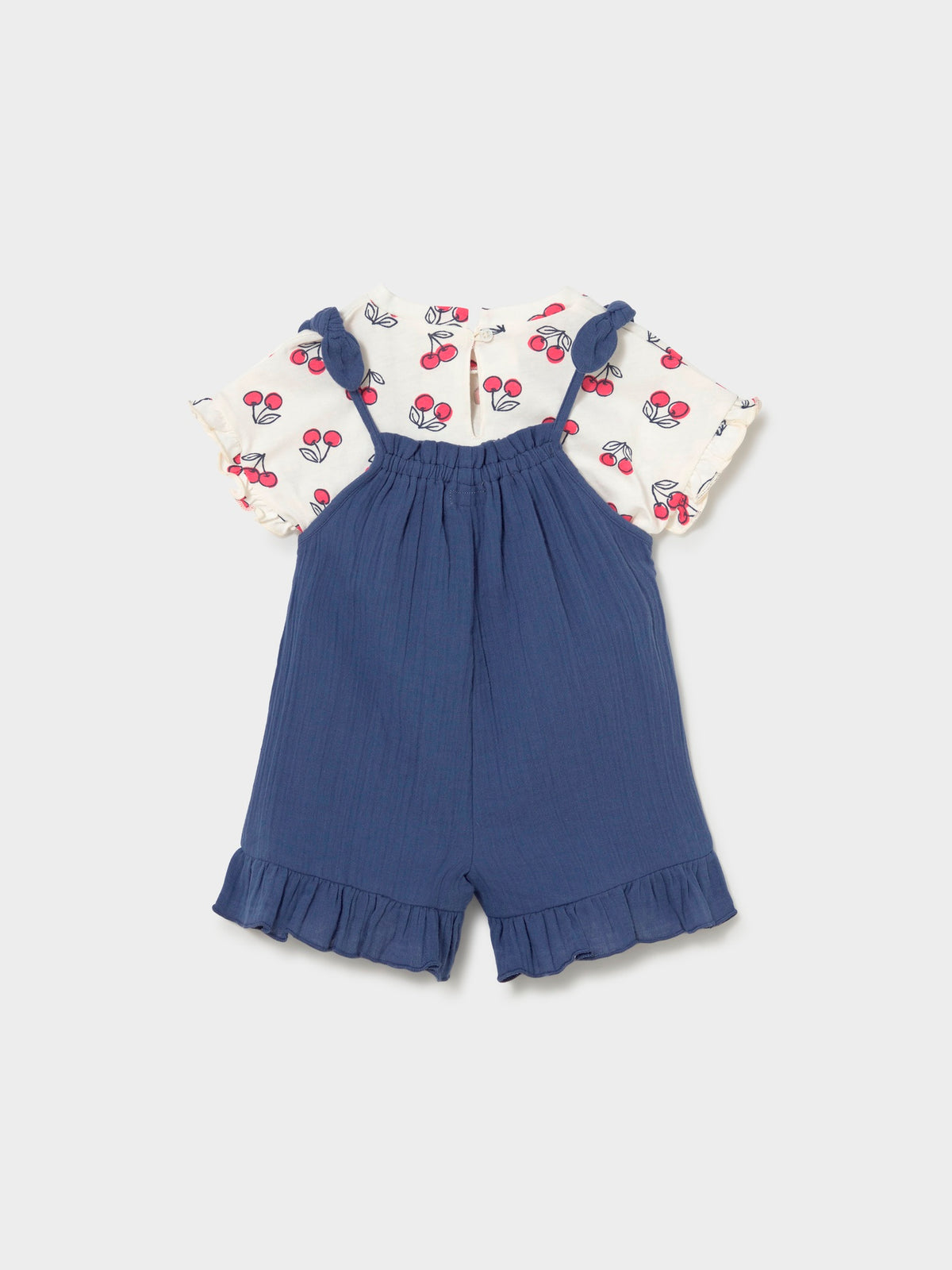 Conj. jardineira e camiseta Porcelana (Azul)  para Bebé Menina - Mayoral