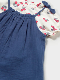 Conj. jardineira e camiseta Porcelana (Azul)  para Bebé Menina - Mayoral