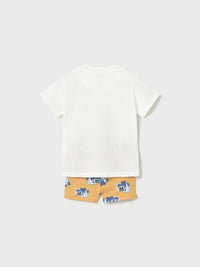 Conj. calção/t´shirt Pêsego (Amarelo Ocre)  para Bebé Menino - Mayoral