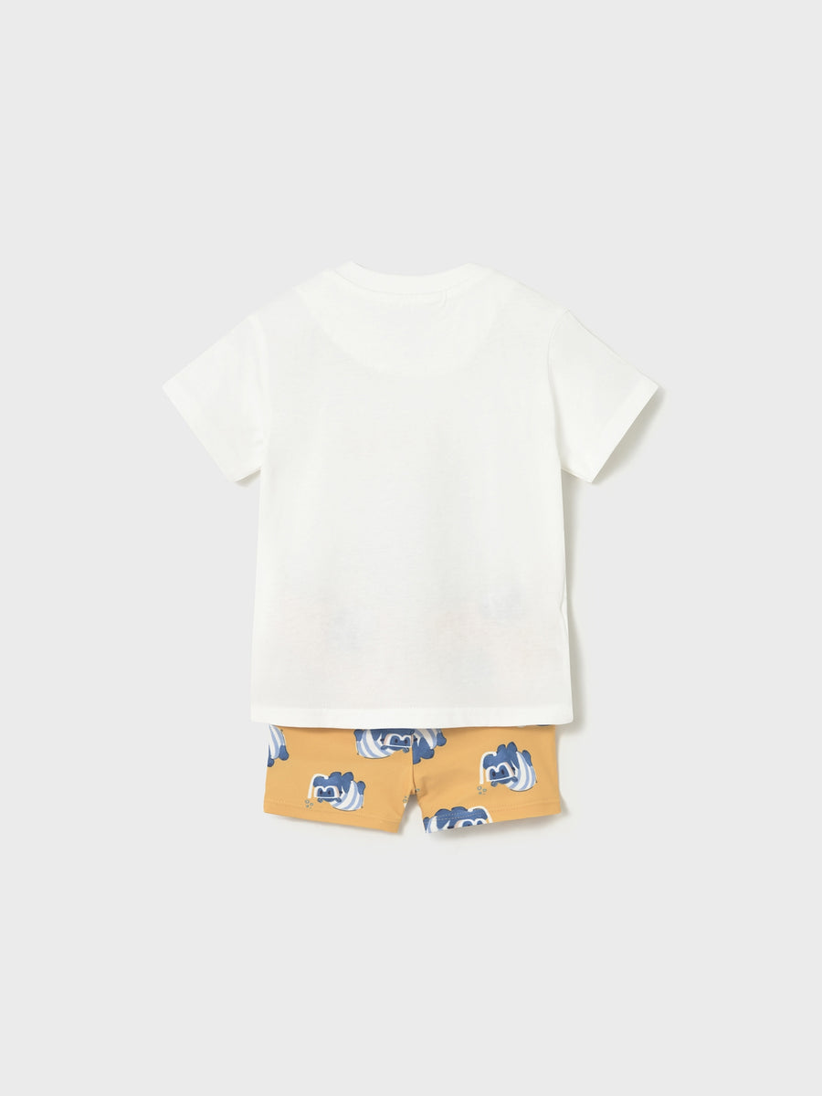Conj. calção/t´shirt Pêsego (Amarelo Ocre)  para Bebé Menino - Mayoral