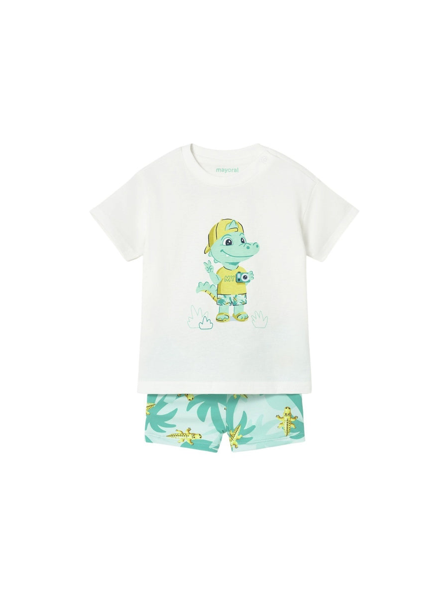 Conj. calção/t´shirt Azul água (Verde Água)  para Bebé Menino - Mayoral
