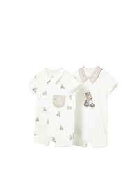 Set 2 babygrows Crú (Creme / Pérola)  para Bebé Menino - Mayoral