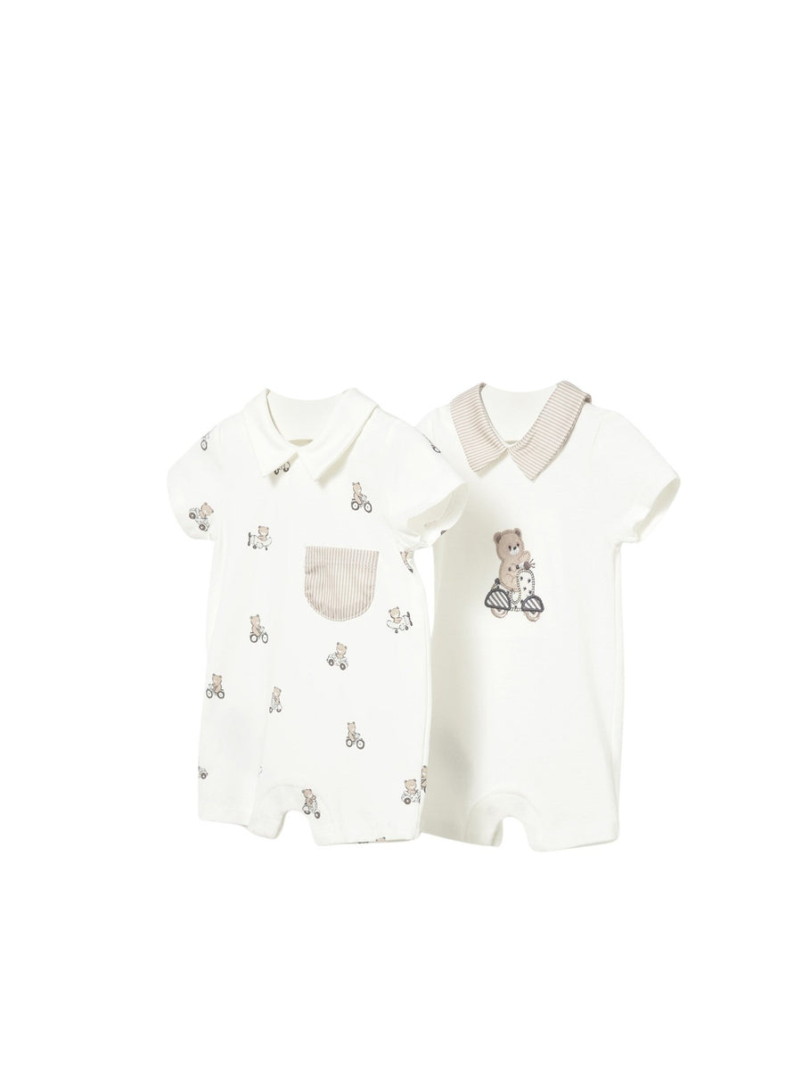 Set 2 babygrows Crú (Creme / Pérola)  para Bebé Menino - Mayoral