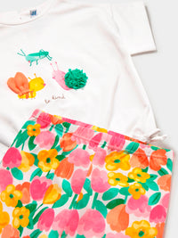 Conj. leggings estampadas Hibisco (Fúcsia)  para Bebé Menina - Mayoral
