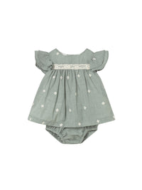 Vestido bordado Aqua (Verde Água)  para Bebé Menina - Mayoral