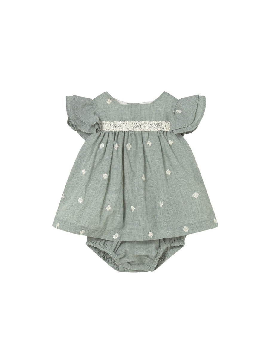 Vestido bordado Aqua (Verde Água)  para Bebé Menina - Mayoral