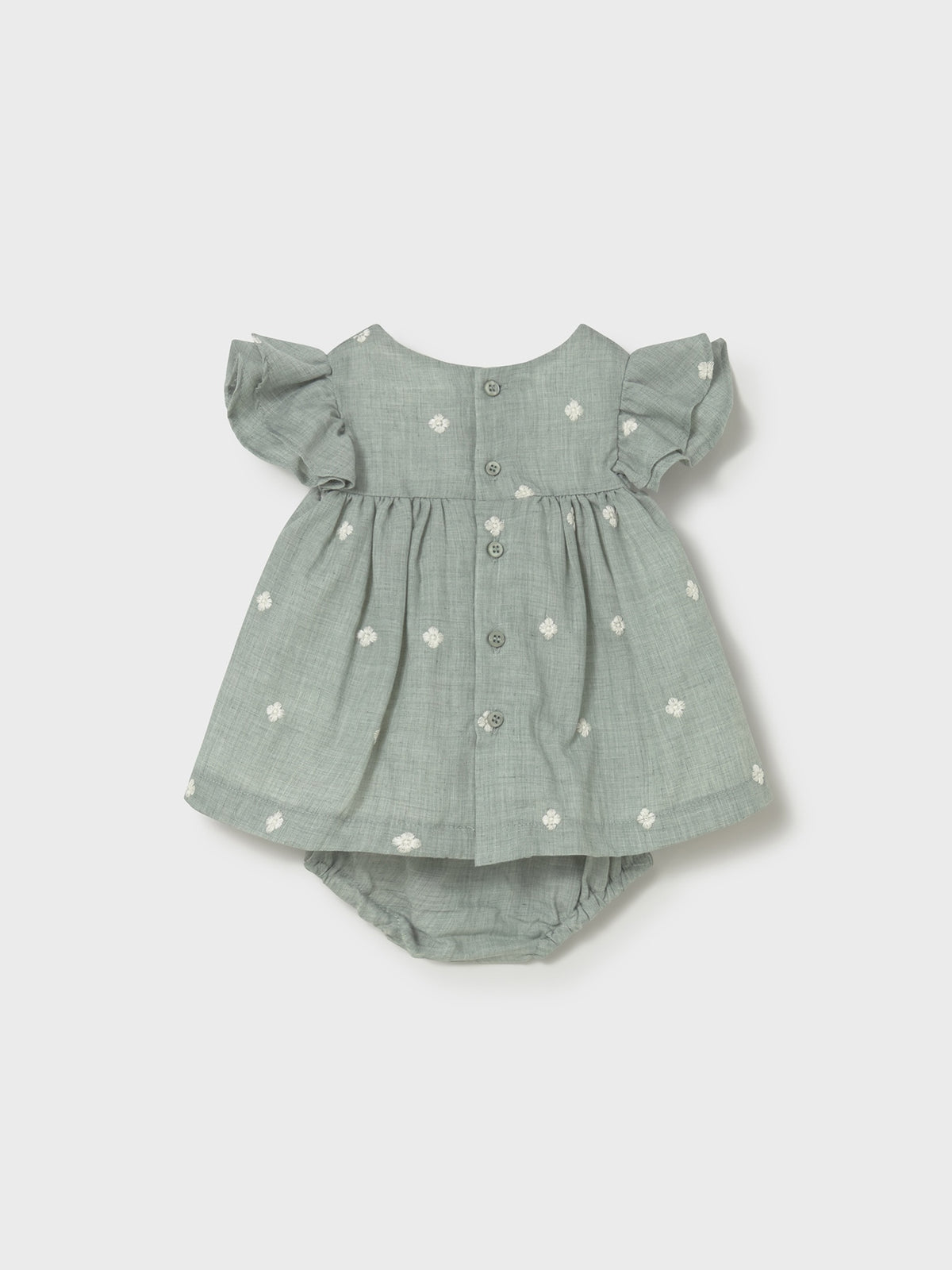 Vestido bordado Aqua (Verde Água)  para Bebé Menina - Mayoral