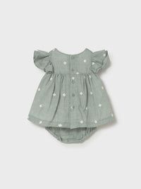 Vestido bordado Aqua (Verde Água)  para Bebé Menina - Mayoral