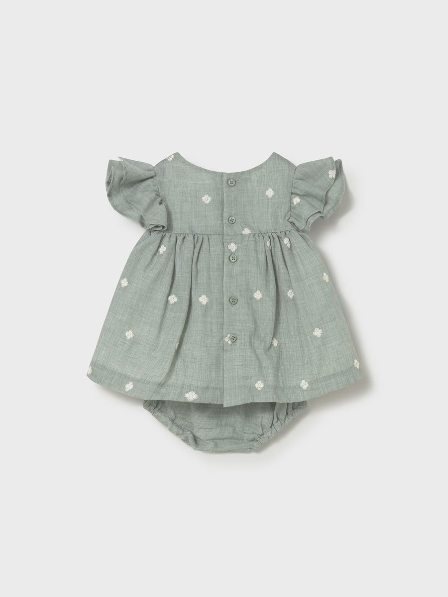 Vestido bordado Aqua (Verde Água)  para Bebé Menina - Mayoral