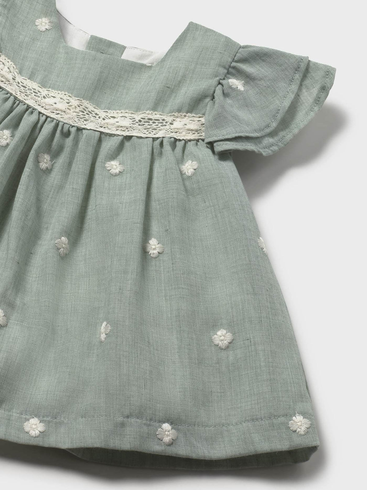Vestido bordado Aqua (Verde Água)  para Bebé Menina - Mayoral